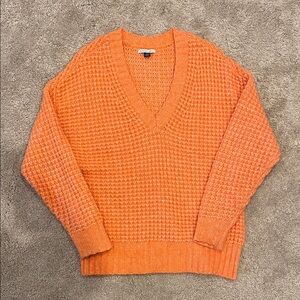 American Eagle Outfitters Vibrant Orange Knit Sweater